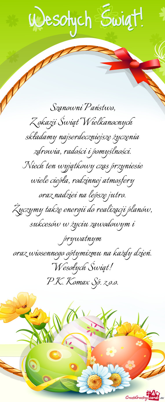 Życzymy także energii do realizacji planów