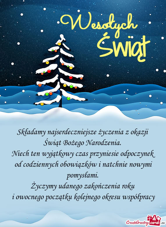 Życzymy udanego zakończenia roku