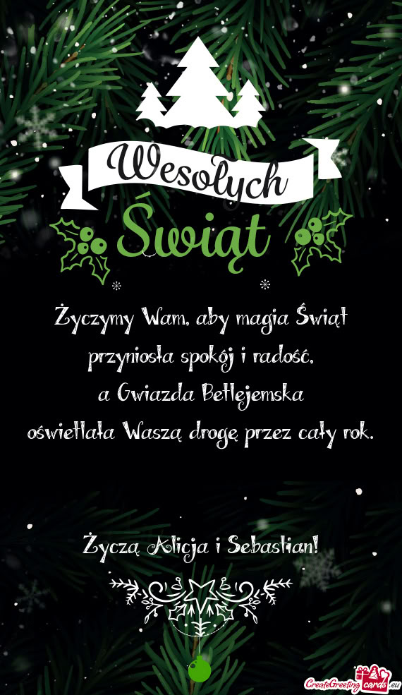 Życzymy Wam, aby magia Świąt