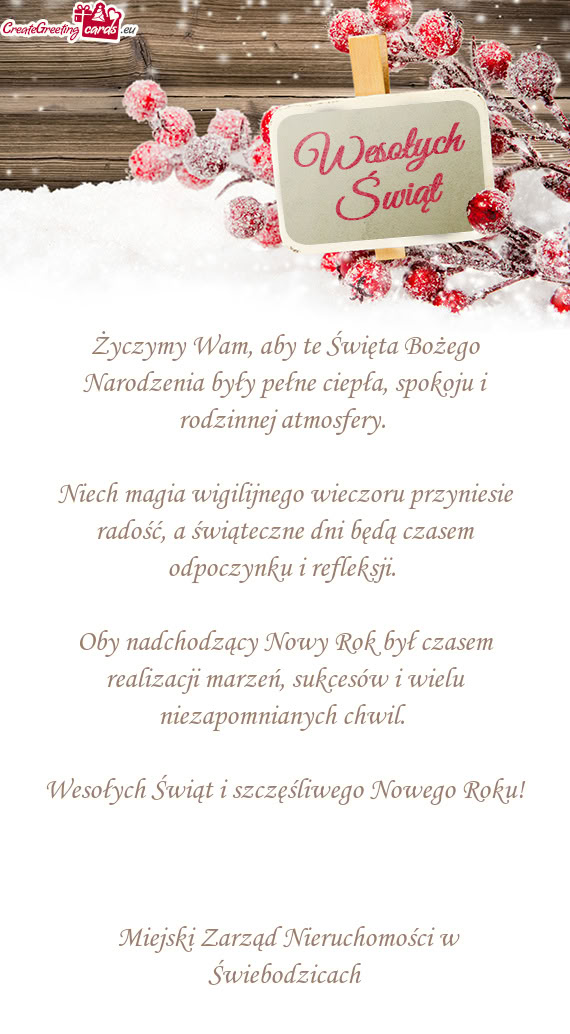 Życzymy Wam, aby te Święta Bożego Narodzenia były pełne ciepła, spokoju
