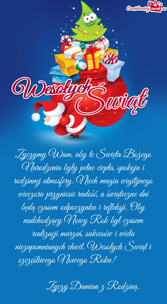 Życzymy Wam, aby te Święta Bożego Narodzenia były pełne ciepła, spokoju