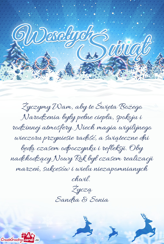 Życzymy Wam, aby te Święta Bożego Narodzenia były pełne ciepła, spokoju