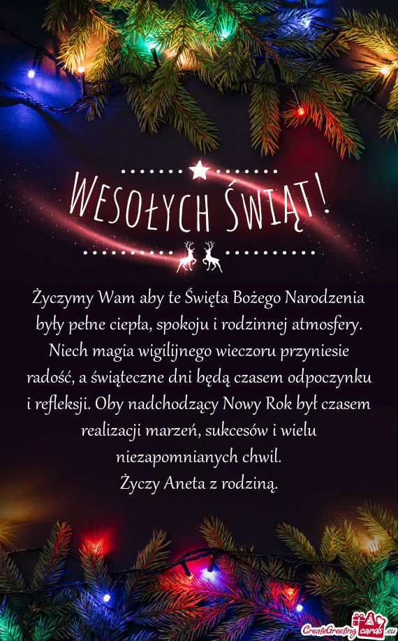 Życzymy Wam aby te Święta Bożego Narodzenia były pełne ciepła