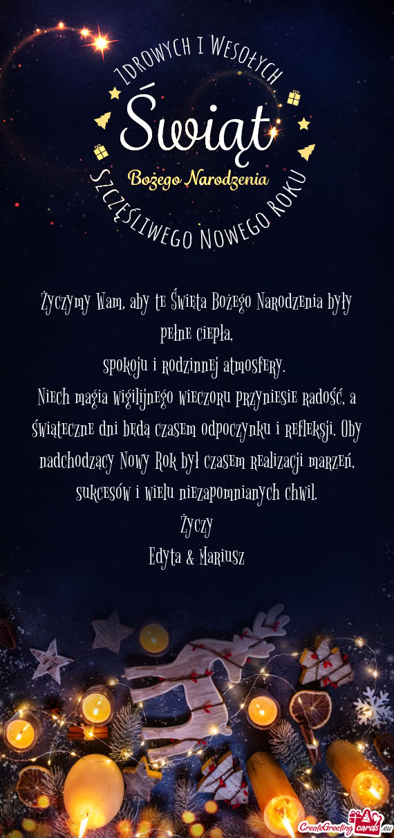 Życzymy Wam, aby te Święta Bożego Narodzenia były pełne ciepła