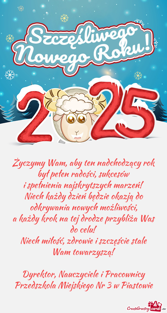 Życzymy Wam, aby ten nadchodzący rok był pełen radości, sukcesów