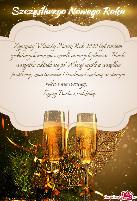 Życzymy Wam,by Nowy Rok 2020 był rokiem spełnionych marzeń i zrealizowanych planów. Niech wszys