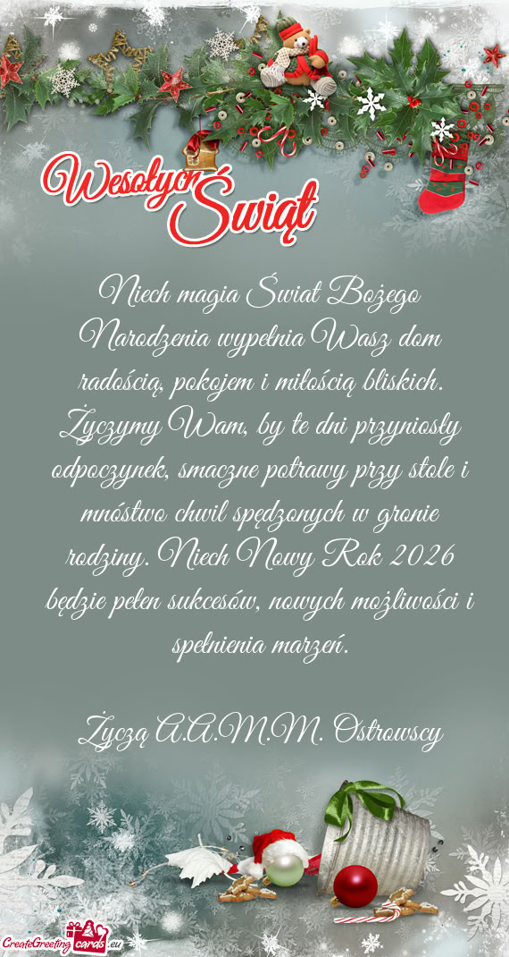 Życzymy Wam, by te dni przyniosły odpoczynek, smaczne potrawy przy stole i mnóstwo chwil spędzo