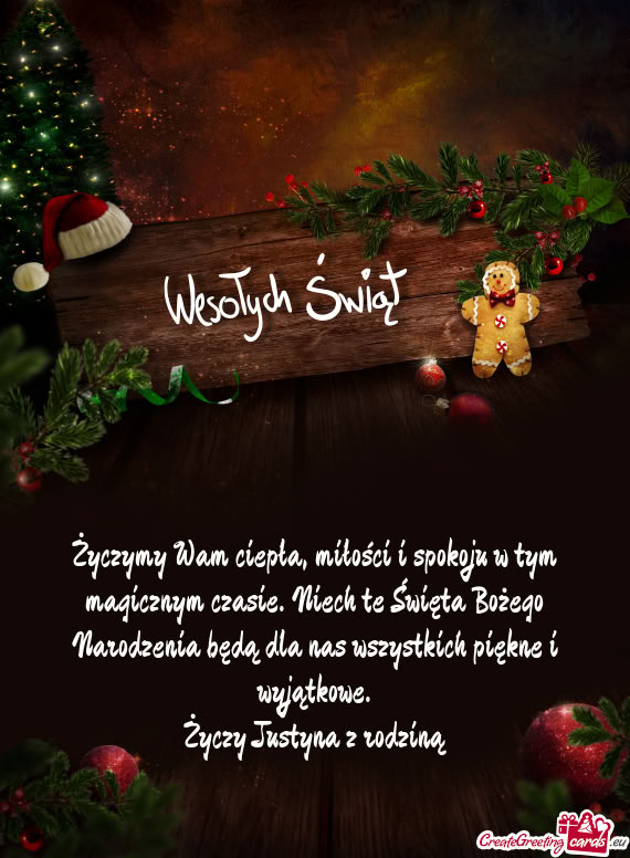 Życzymy Wam ciepła, miłości i spokoju w tym magicznym czasie. Niech te
