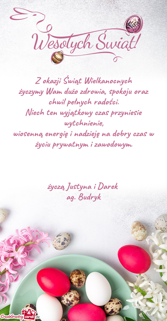 Życzymy Wam dużo zdrowia, spokoju oraz chwil pełnych radości