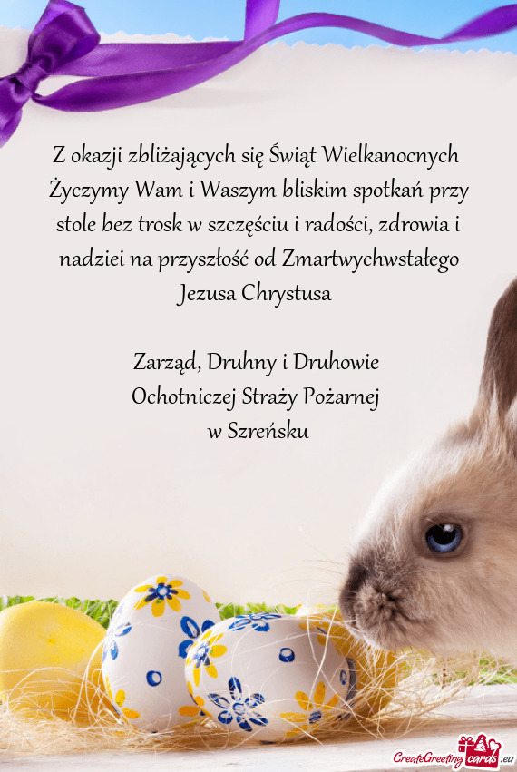 Życzymy Wam i Waszym bliskim spotkań przy stole bez trosk w szczęściu i radości, zdrowia i nadz