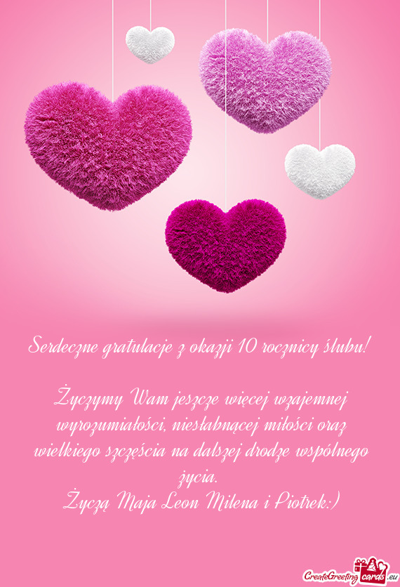 Życzymy Wam jeszcze więcej wzajemnej wyrozumiałości, niesłabnącej miłości oraz wielkiego szc