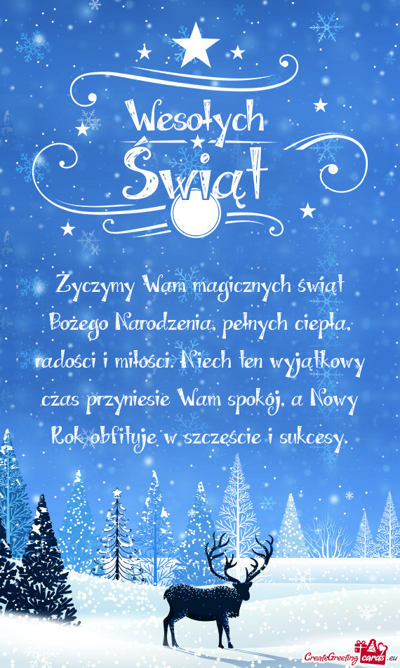 Życzymy Wam magicznych świąt Bożego Narodzenia, pełnych ciepła, radości