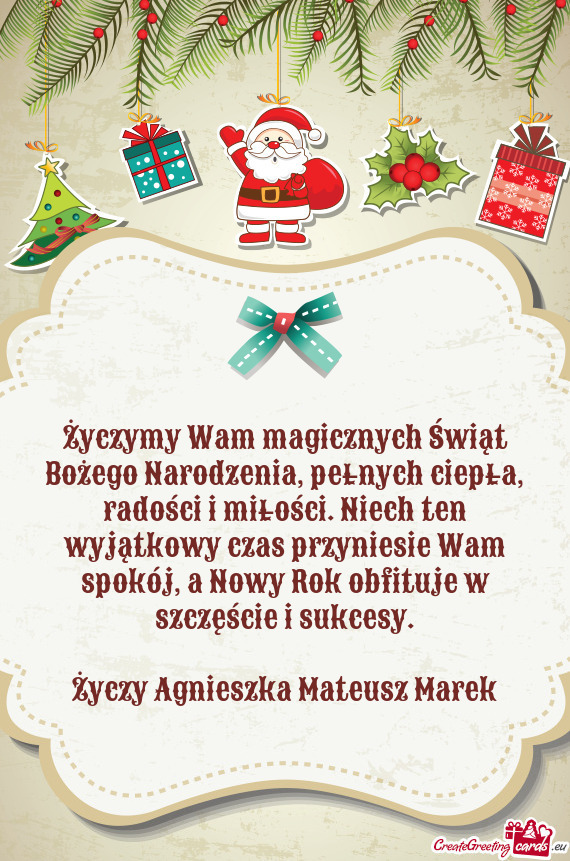 Życzymy Wam magicznych Świąt Bożego Narodzenia, pełnych ciepła, radości
