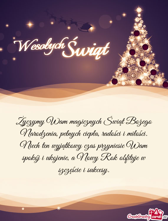 Życzymy Wam magicznych Świąt Bożego Narodzenia, pełnych ciepła, radości