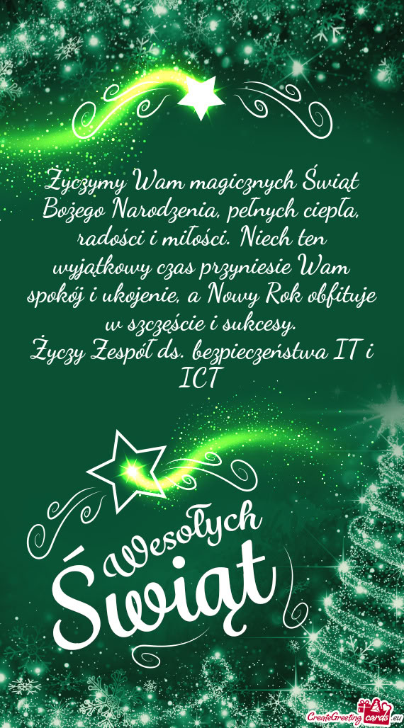 Życzymy Wam magicznych Świąt Bożego Narodzenia, pełnych ciepła, radości