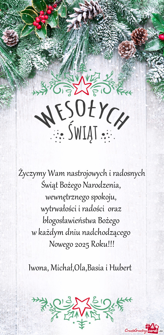 Życzymy Wam nastrojowych i radosnych Świąt Bożego Narodzenia