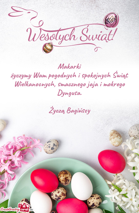 Życzymy Wam pogodnych i spokojnych Świąt Wielkanocnych, smacznego jaja i mokrego Dyngusa