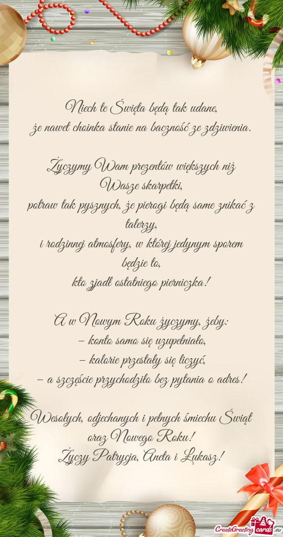 Życzymy Wam prezentów większych niż Wasze skarpetki