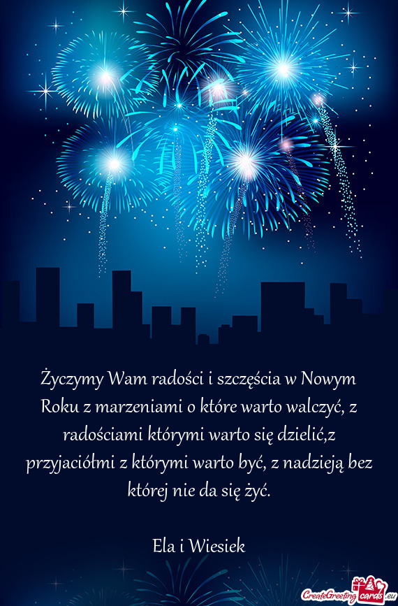 Życzymy Wam radości i szczęścia w Nowym Roku z marzeniami o które warto walczyć, z radościami