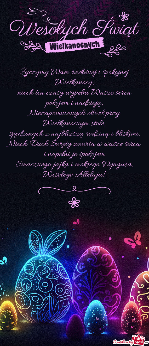 Życzymy Wam radosnej i spokojnej Wielkanocy,  niech ten czasy wypełni Wasze