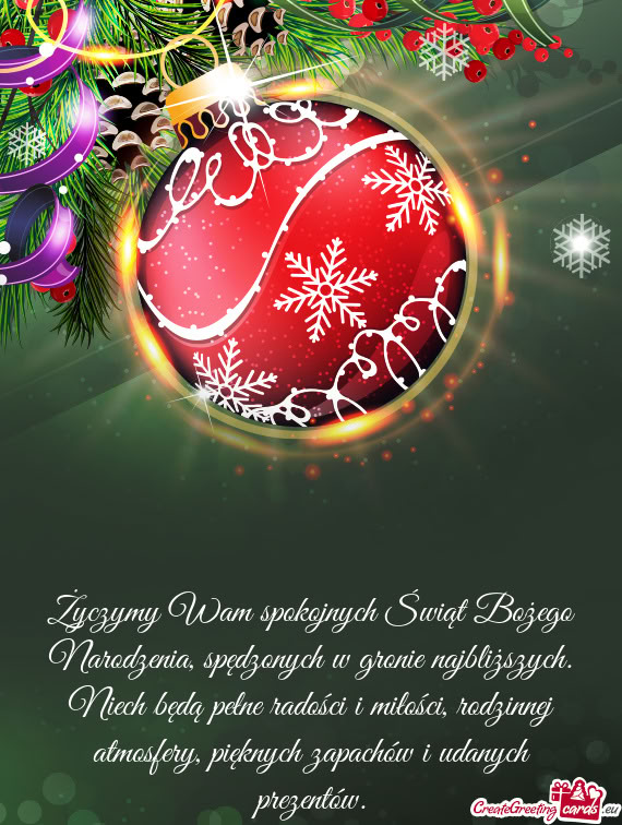 Życzymy Wam spokojnych Świąt Bożego Narodzenia