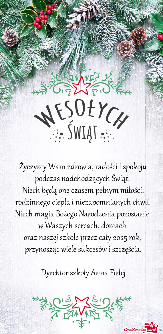 Życzymy Wam zdrowia, radości i spokoju podczas nadchodzących Świąt