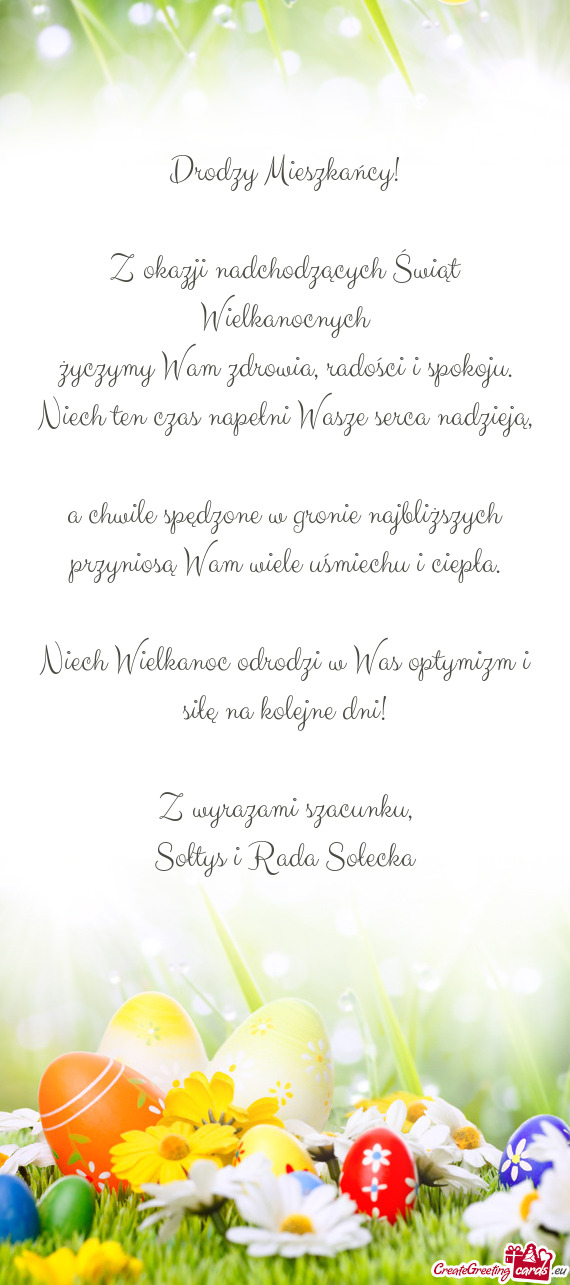 Życzymy Wam zdrowia, radości i spokoju