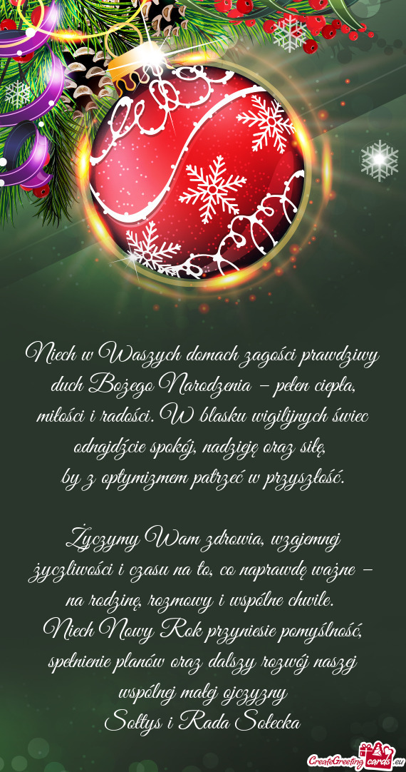 Życzymy Wam zdrowia, wzajemnej życzliwości i czasu na to, co naprawdę ważne – na rodzinę, ro