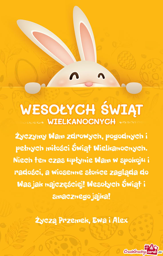 Życzymy Wam zdrowych, pogodnych i pełnych miłości Świąt Wielkanocnych. Niech ten czas upłynie