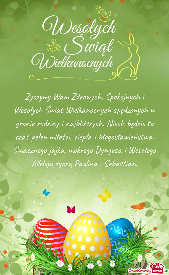 Życzymy Wam Zdrowych, Spokojnych i Wesołych Świąt Wielkanocnych spędzonych w gronie rodziny i n