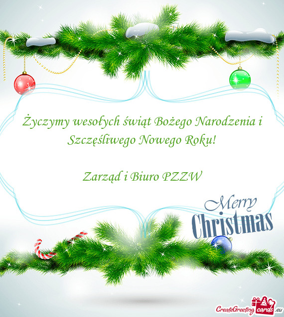 Życzymy wesołych świąt Bożego Narodzenia i Szczęśliwego Nowego Roku
