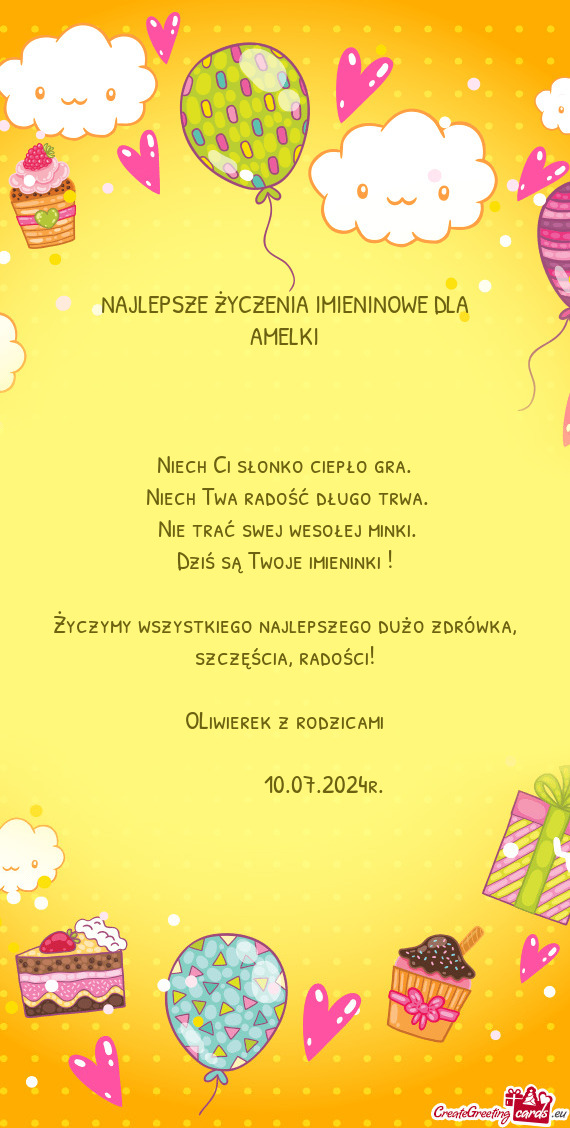 Życzymy wszystkiego najlepszego dużo zdrówka, szczęścia, radości