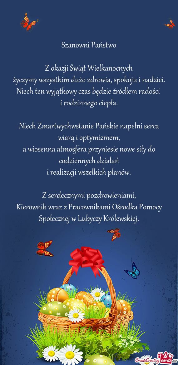 Życzymy wszystkim dużo zdrowia, spokoju i nadziei