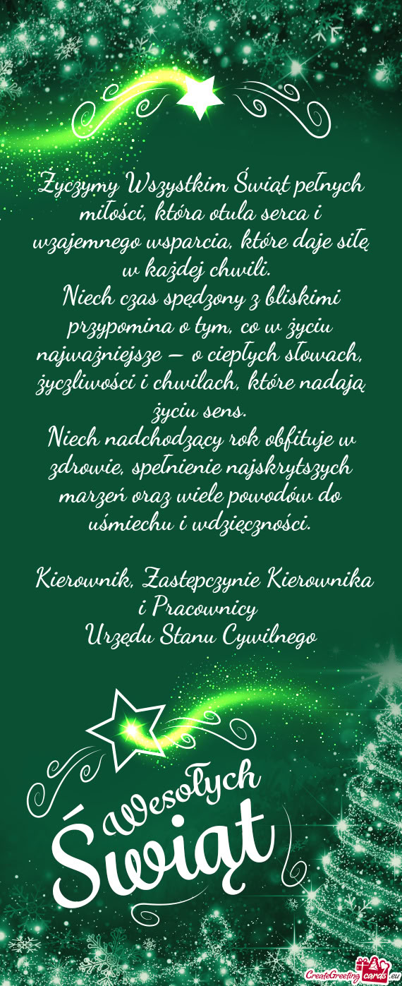 Życzymy Wszystkim Świąt pełnych miłości, która otula serca i wzajemnego wsparcia, które daje