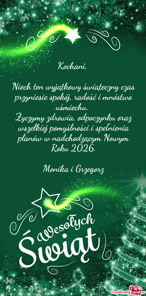 Życzymy zdrowia, odpoczynku oraz wszelkiej pomyślności i spełnienia planów w nadchodzącym Nowy