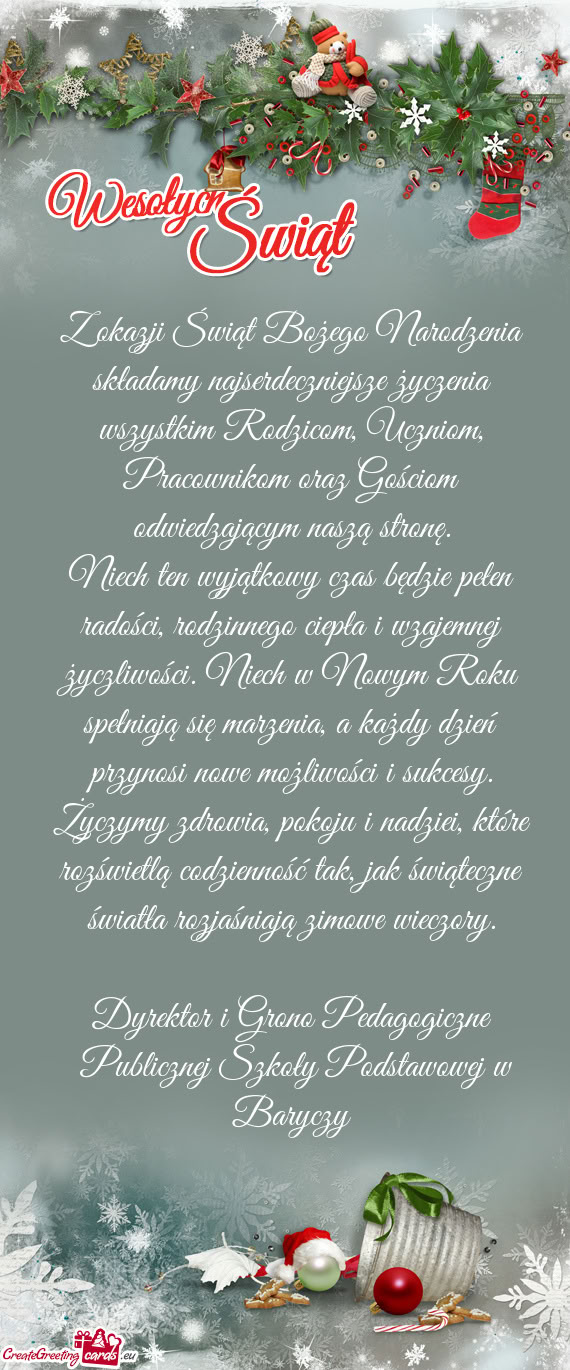 Życzymy zdrowia, pokoju i nadziei, które rozświetlą codzienność tak, jak świąteczne światł