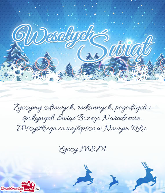 Życzymy zdrowych, rodzinnych, pogodnych i spokojnych Świąt Bożego Narodzenia. Wszystkiego co naj