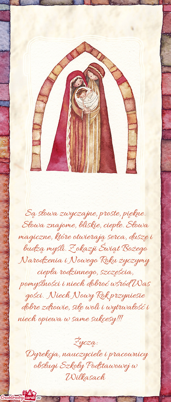 Zyniesie dobre zdrowie, siłę woli i wytrwałość i niech opiewa w same sukcesy