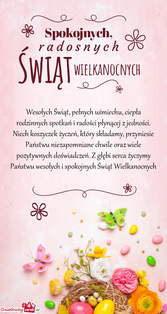 Zytywnych doświadczeń. Z głębi serca życzymy Państwu wesołych i spokojnych Świąt Wielkanocn