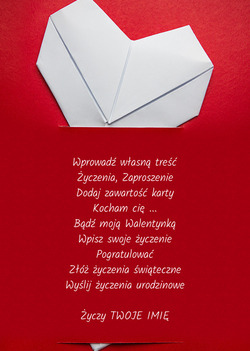 Kartka Origami serce