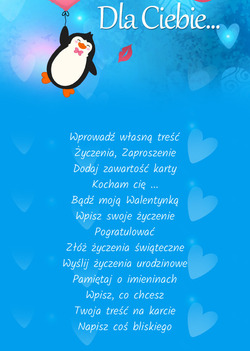 Kartka Pingwinek z Serduszkiem