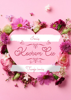 Kartka Różowa miłość
