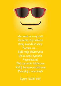słoneczna emotka w okularach przeciwsłonecznych