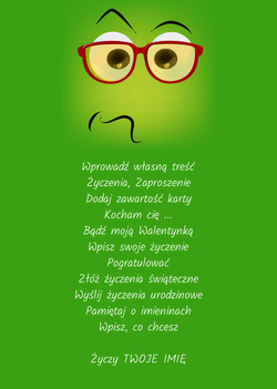 zielona emotka w okularach